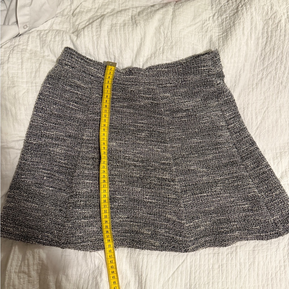 LOFT Gray and Yellow A-Line Mini Skirt